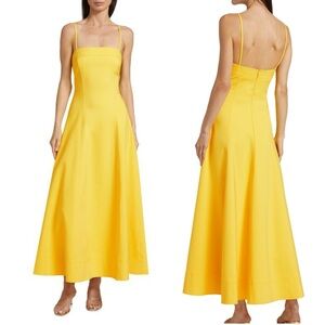 SIMKHAI Marisol Cotton-Blend A-Line Midi-Dress